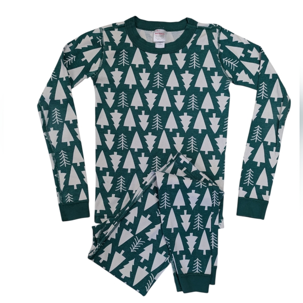 Hanna Andersson Christmas Tree Green Holiday Boys Pajama Set Size 12/120 CM